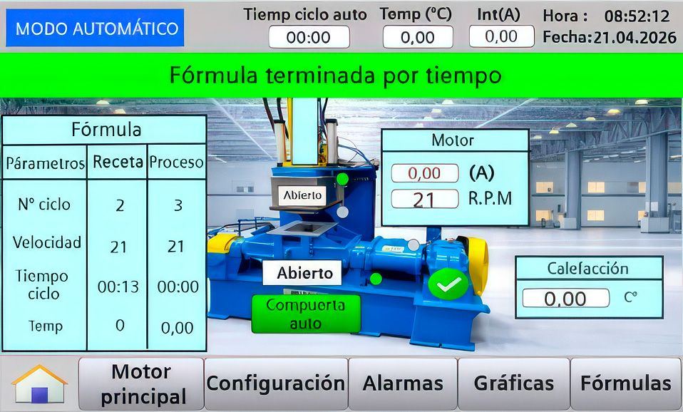 Pantalla de control mezclador de laboratorio